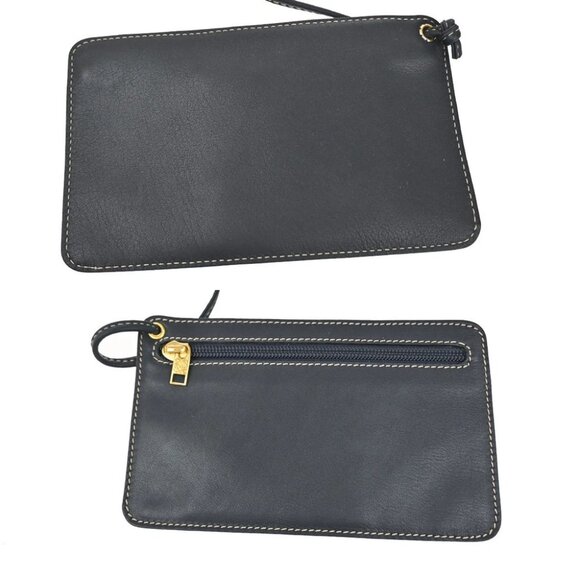 LOEWE Logo Anagram Shoulder Hand Tote Bag Leather Navy Blue GHW Spain - Picture 9 of 16